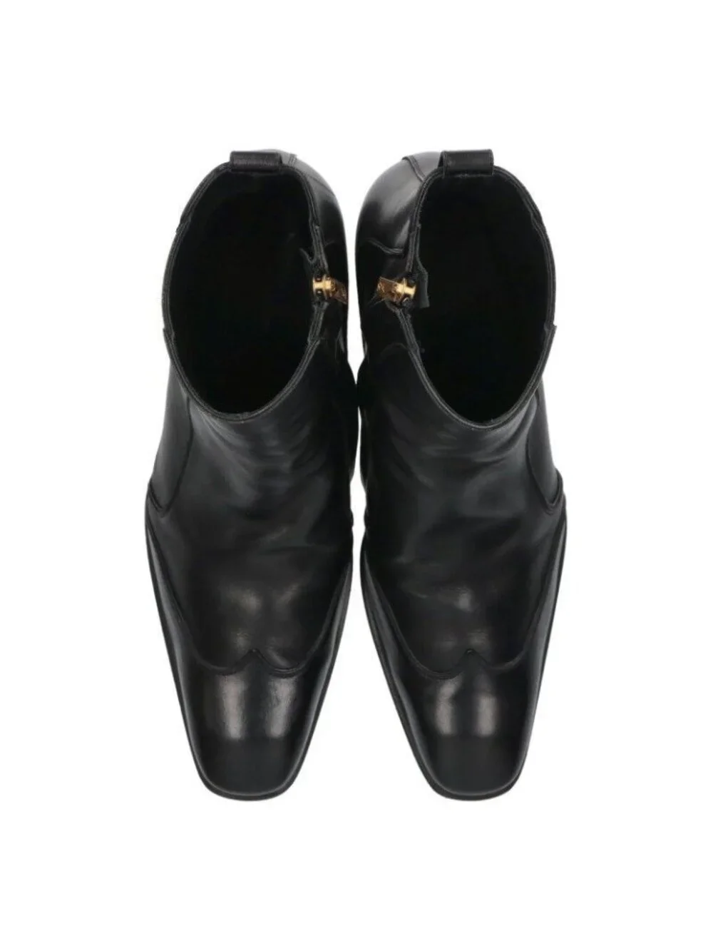 Saint Laurent Rive Gauche Johnny Side Zip Leather Heels Boots
